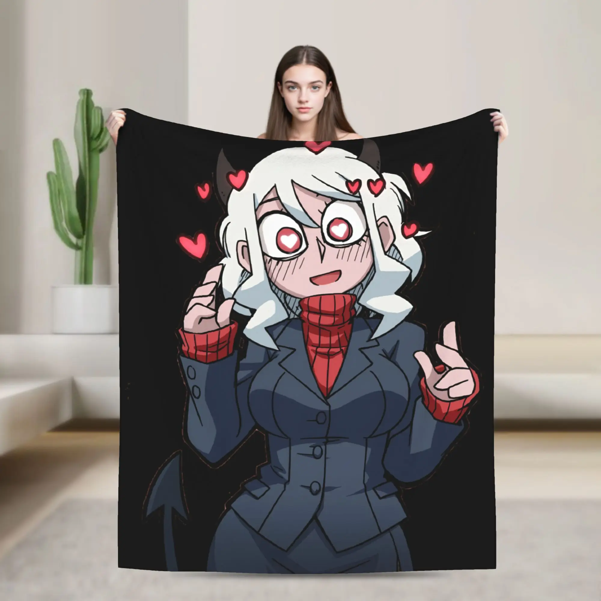 Contradiction Helltaker Lucifers Modeus Throw Blanket for Couch  Fuzzy Soft Plush Blanket 50x60 Inches Multiple Sizes Bedspreads