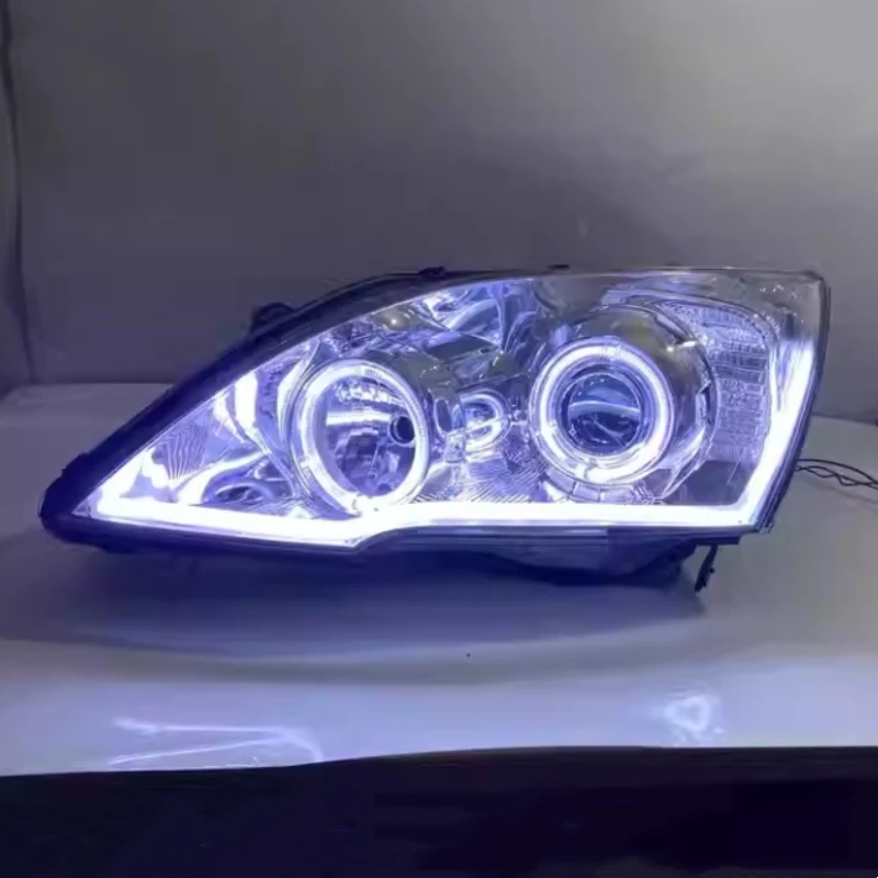 

LED Front Headlight Assembly for Honda CRV 2007-2011 Modified Turn Signal Daytime Running Light Lens Angel Eyes