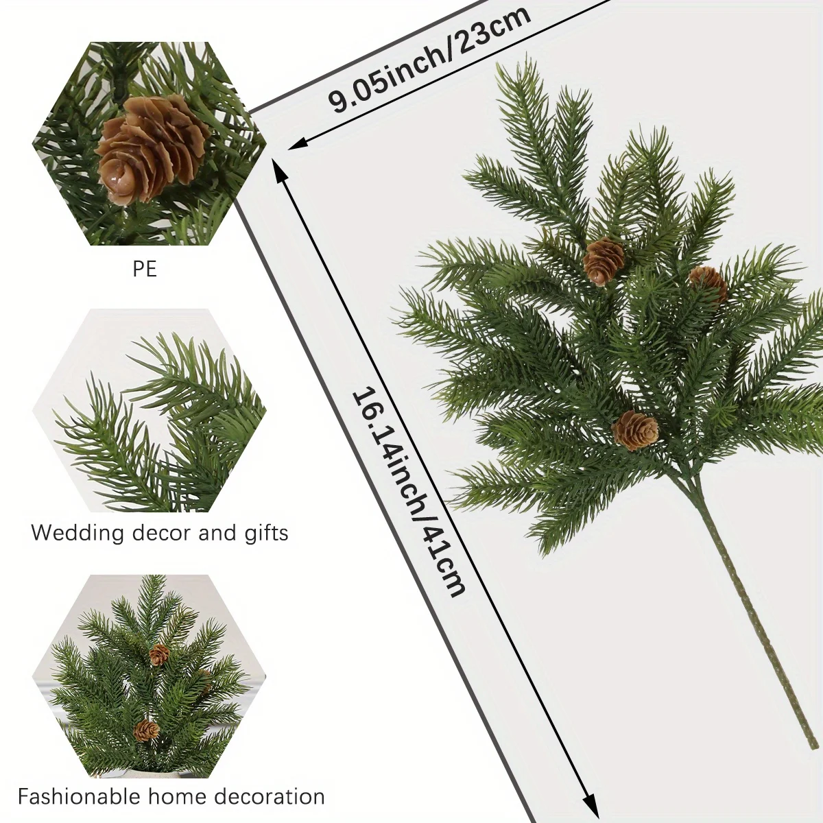 XIYA FLOWER Real Touch Fake Pine Branches Artificial Christmas Cedar Pine Needle Branches Pine Bouquet PE Material Home Deco