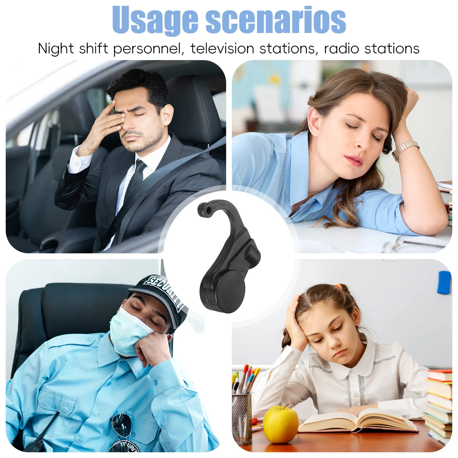 Sitting Posture Reminder Black Driver Anti Sleep Alarm for Students Driving Sleeping Reminder Driver Wake Up