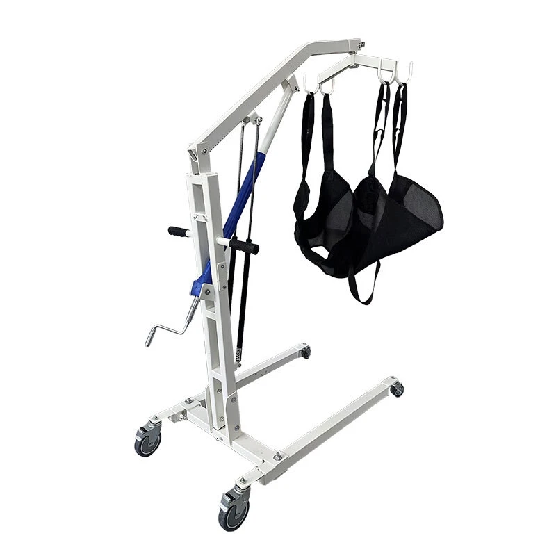 Manual Hydraulic Patient Lift, Bedridden People Transfer Hoist, Elderly Mobility Aid with Sling