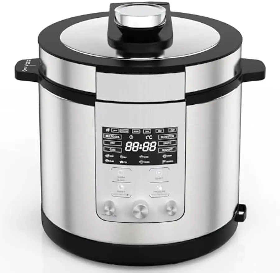 14-in-1 Electric Pressure Cooker, 6.3 Quart Multi Cooker, Rice Slow Cooker with Knob, Steamer, Sauté, Yogurt Maker, Cake Maker