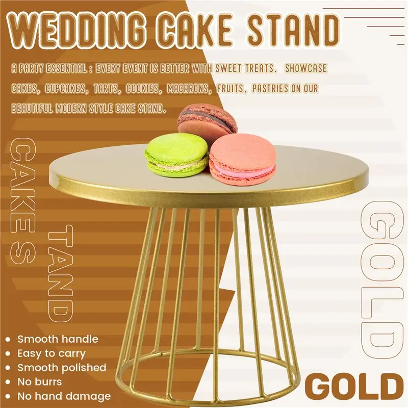 AT19-2Pcs Metal Cake Stands,8/10 Inch Pillar Style Cupcake Display Stand Dessert Tray Pie Plates For Bakeware, Wedding, Party