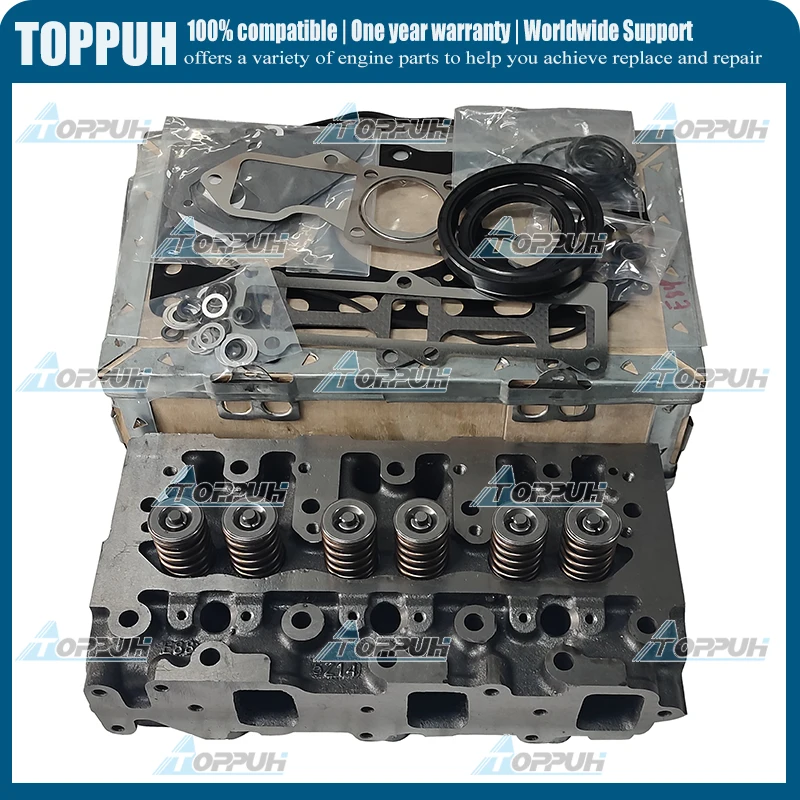 Cylinder Head With Valves Spring Full Gasket Kit Cylinder Head Gasket For Yanmar 3TNE84 Engine