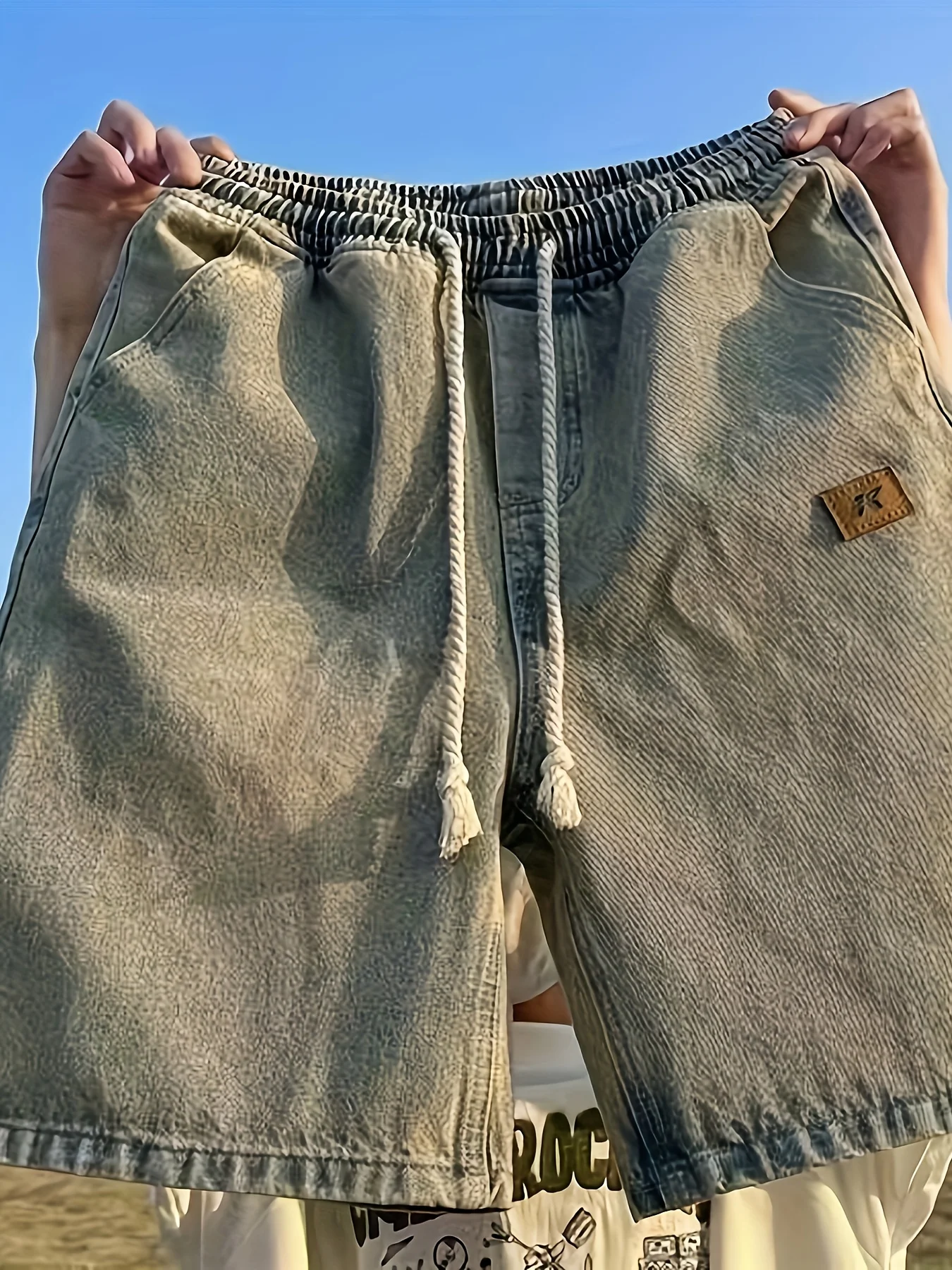 

Мужские джинсовые шорты, новый летний стиль, американская уличная мода в стиле ретро, потертые прямые брюки, свободные повседневные шорты до колена