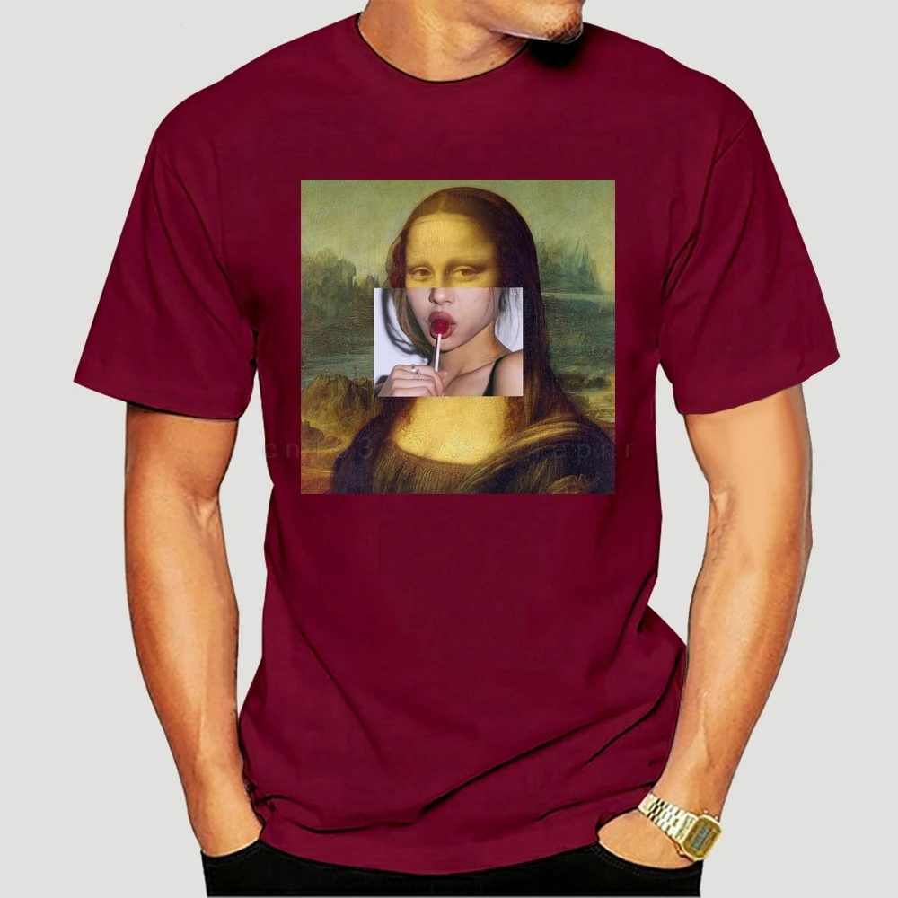 HHYL-WW Til  We Do Art Tumblr Quotes T-Shirt  Monalisa Lollipop T Shirt Street Style Wear Cool Girl Women  Funny