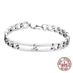 S925 sterling silver bracelet with versatile buckle and tank bracelet Domineering trend retro vintage antique jewelry