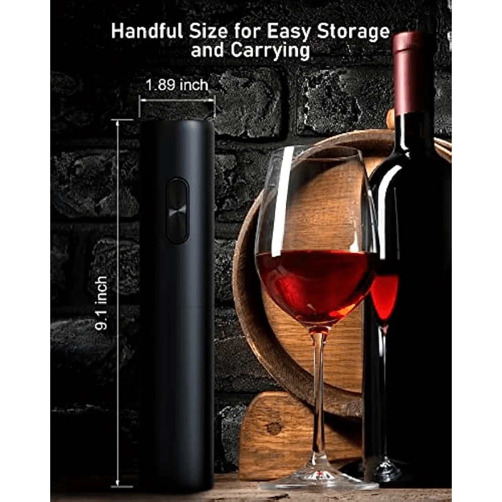 Electric Wine Opener Effortless Automatic Wine Corkscrew One-click Button AA Battery Operated Can Opener for Home Party Bar Wine