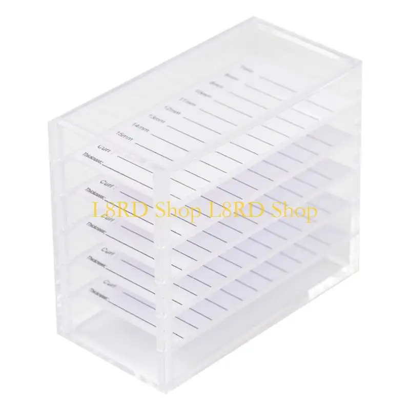 L8RD 5 Layer Clear Eyelash Storage Box,Makeup Display Container,Eyelashes Holder Case
