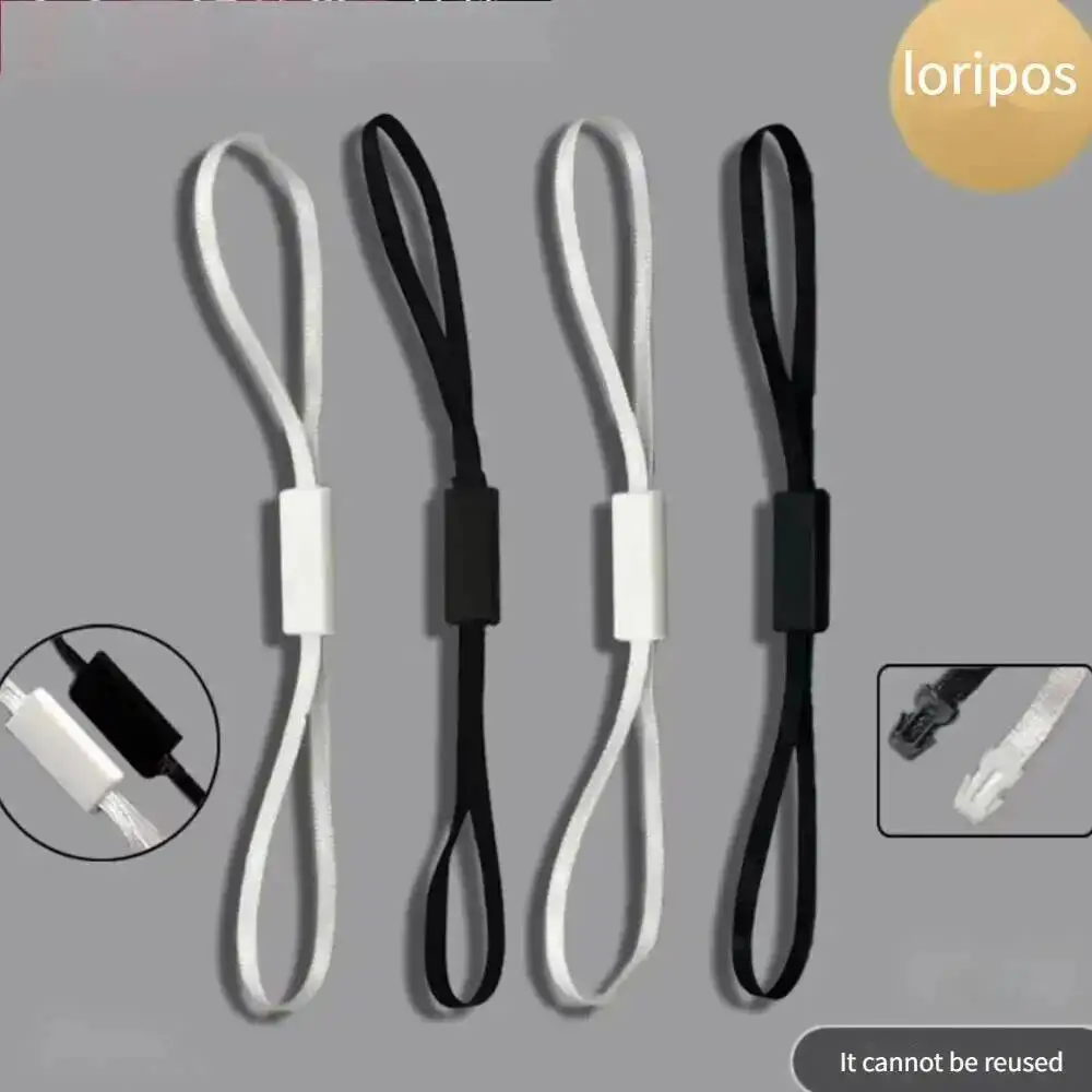 1000 Stück/Lot Kleidungsetikett-Seil Tasche Polyesterfaden Leeres Rechteckiges Doppel-Einsatz-Band Hängeseil Schnalle Universelles Etikett – Detail 4