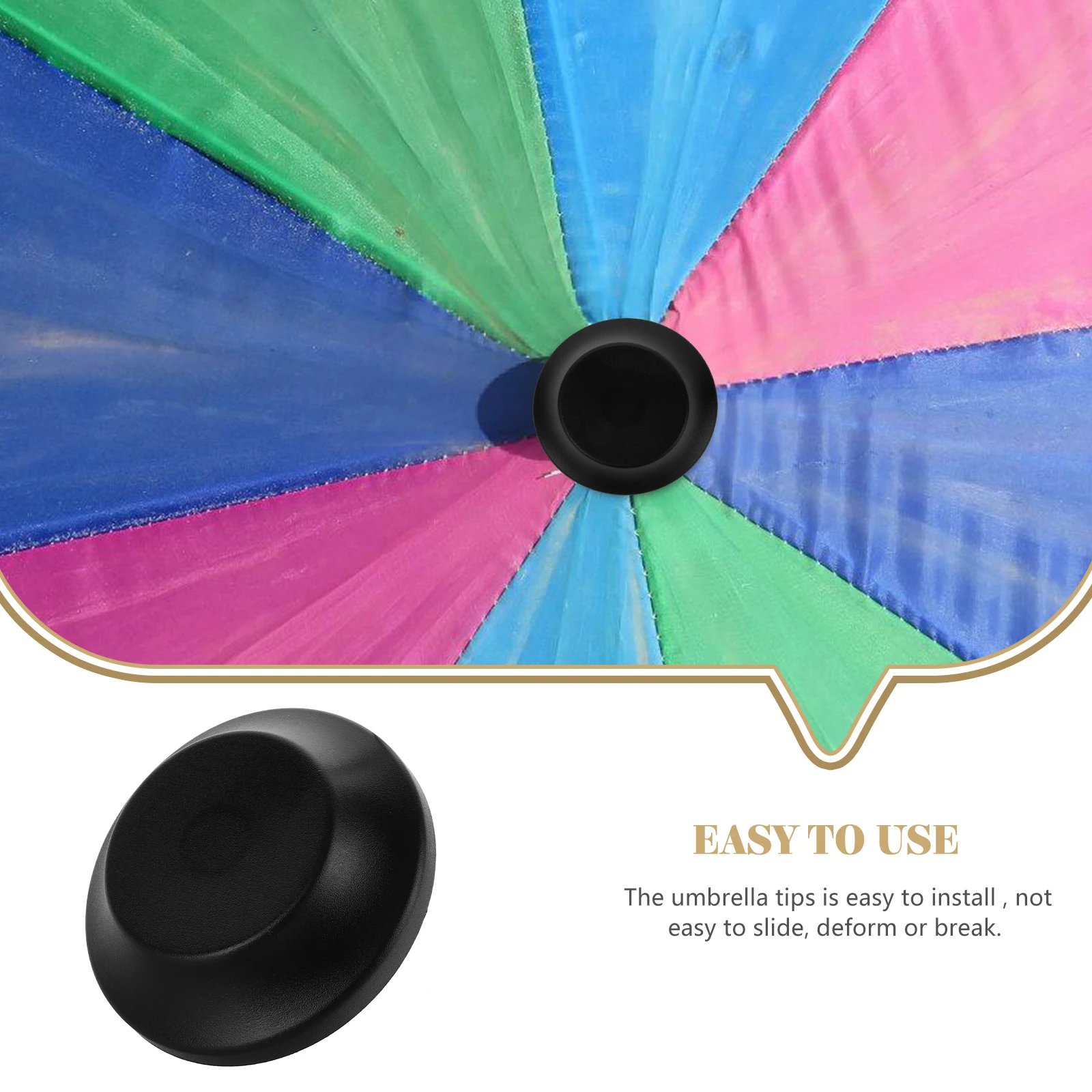 

2pcs Umbrella Cap Replacement Parts for Outdoor Sun Parasol Patio Tops Cover Black Repair Accessories Portable Tip Protector