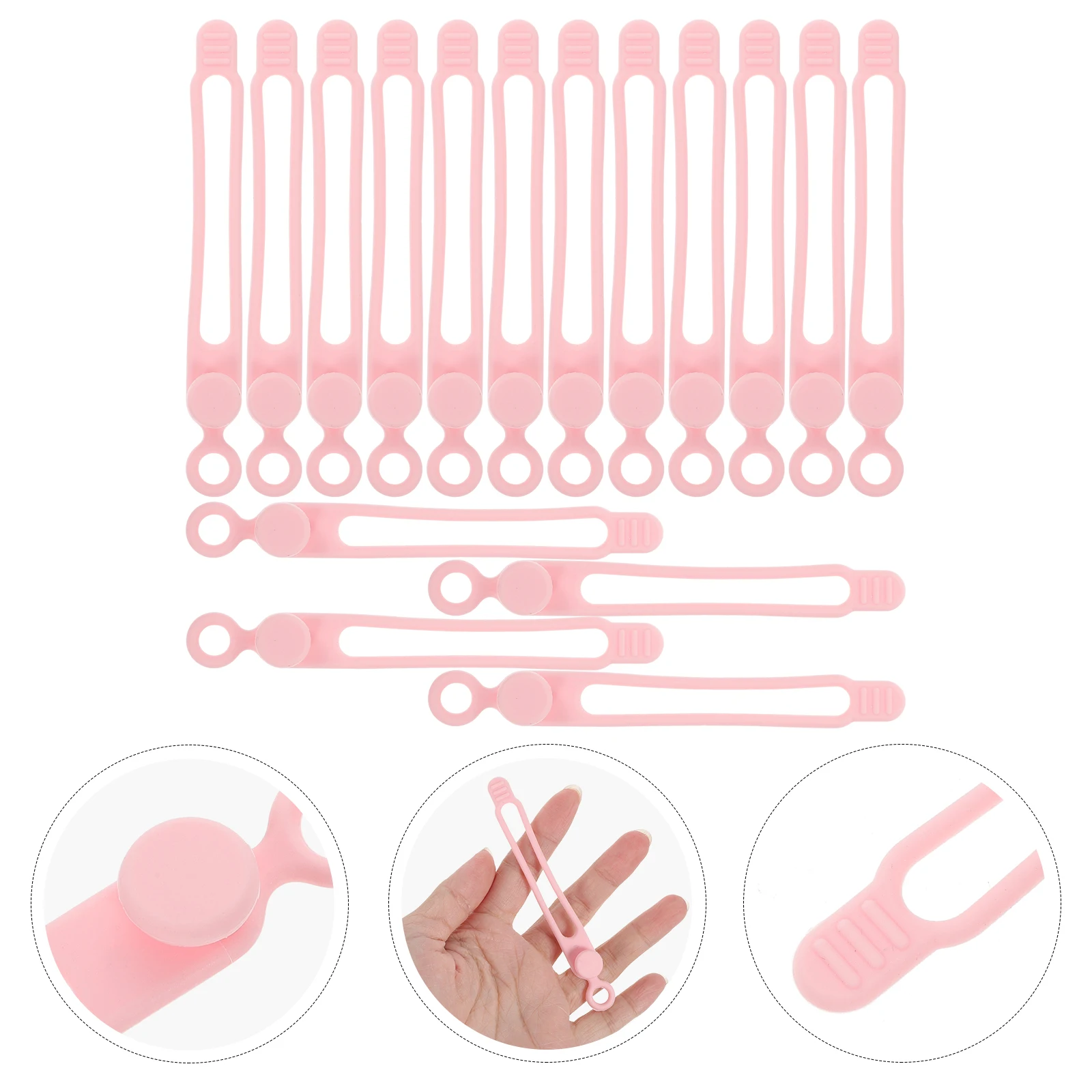 

16Pcs Silicone Cord Ties Durable Cable Organizers for USB Earphone Winding Silicone Cable Ties Cord Wraps Wire Fixing Straps