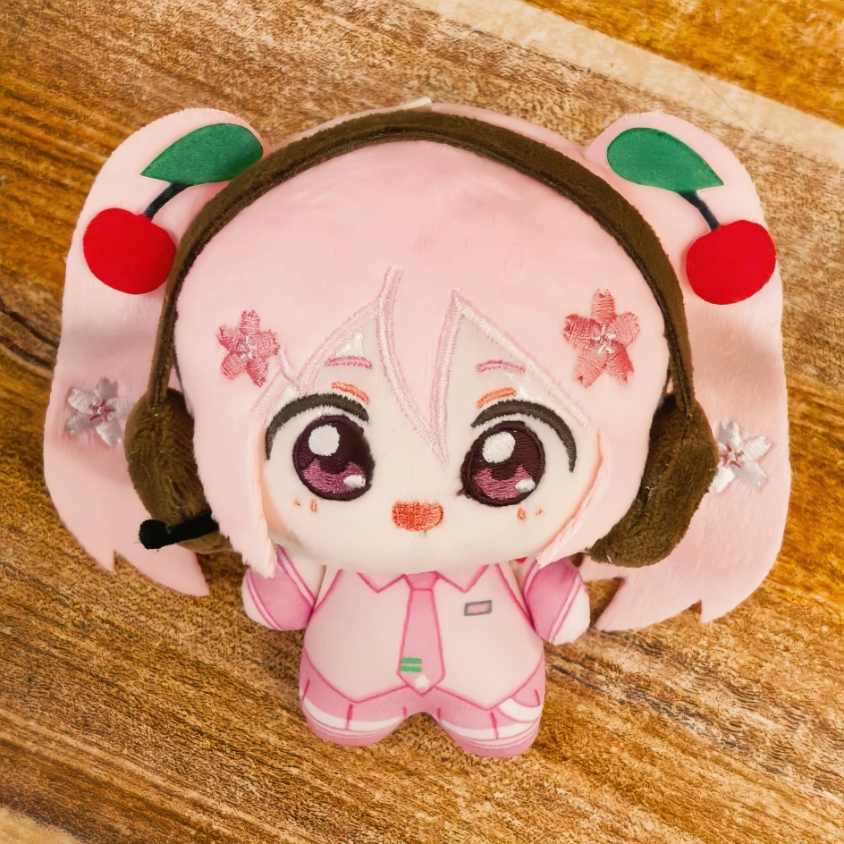 10-20CN Hatsune Miku Chokkorisan Plüsch-Taschenanhänger, auf Lager, Anime-Taschenaccessoire für Fans, Schlüsselanhänger mit den Figuren Rin, Len, Luka, Meiko und Kaito. – Detail 1