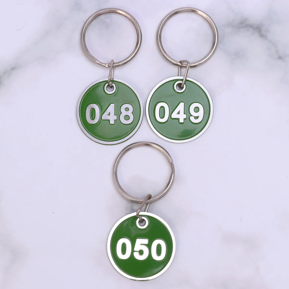 50Pcs Aluminium Alloy Storage Tags Metal Numbers Plates Luggage ID Tags Key Ring Labels (Number 1-50)