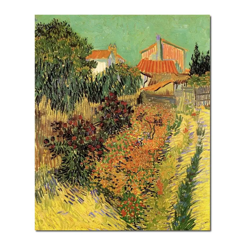 

Garden Behind a House of Vincent Van Gogh Art Oil Paintings Canvas Reproduction Hand-painted Artwork Wall Decor Modern