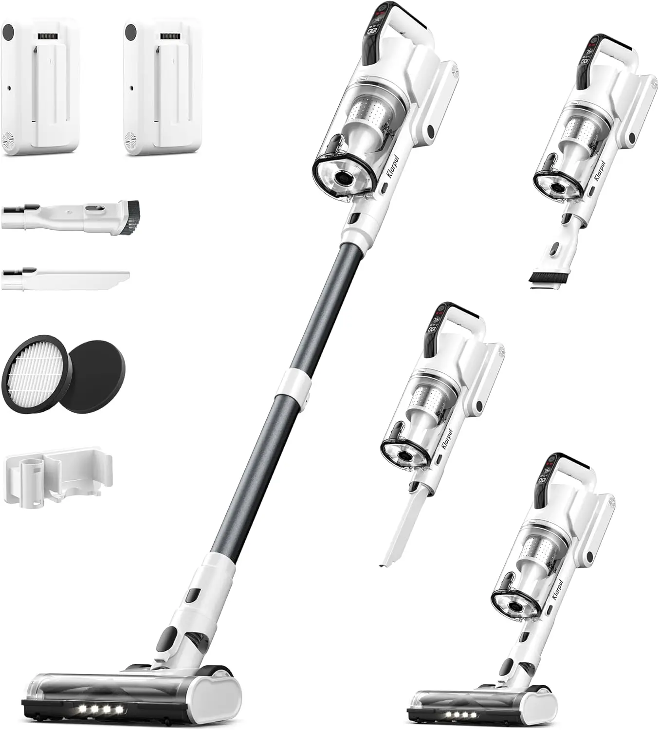 

Беспроводной вертикальный пылесос с 140-минутным временем работы, силой всасывания 50 кПа, быстрой зарядкой для пола и шерсти животных