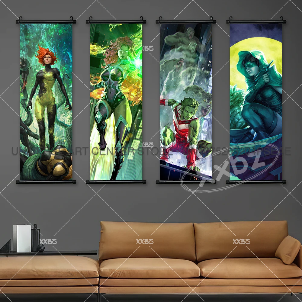 DC Comics Poster Wonder Woman Hanging Painting Canvas Harley Quinn Wall Art Home Decorative Batman Anime Superman Scroll Picture