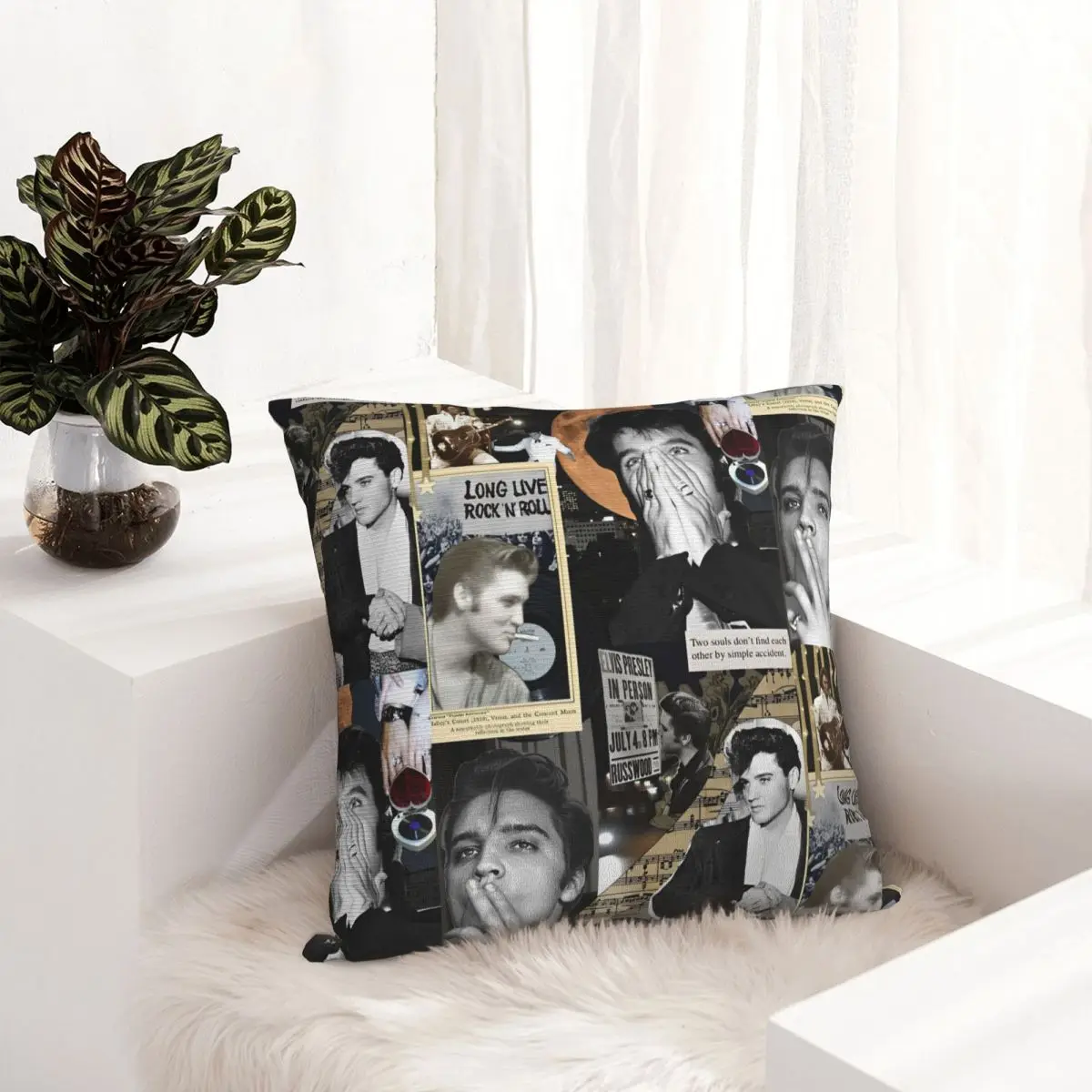 E-Elvis Presley Pillowcase Printing Fabric Cushion Cover Decoration Throw Pillow Case Cover Home Wholesale 18\'\'