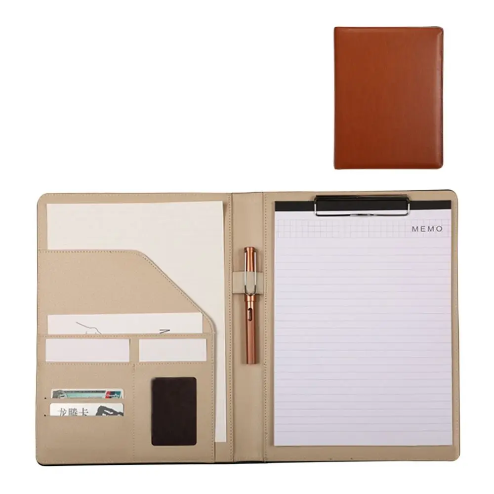 Multifunctional A4 Conference Folder Large Capacity Leather Business Stationery Folder Office Portable Document Organizer