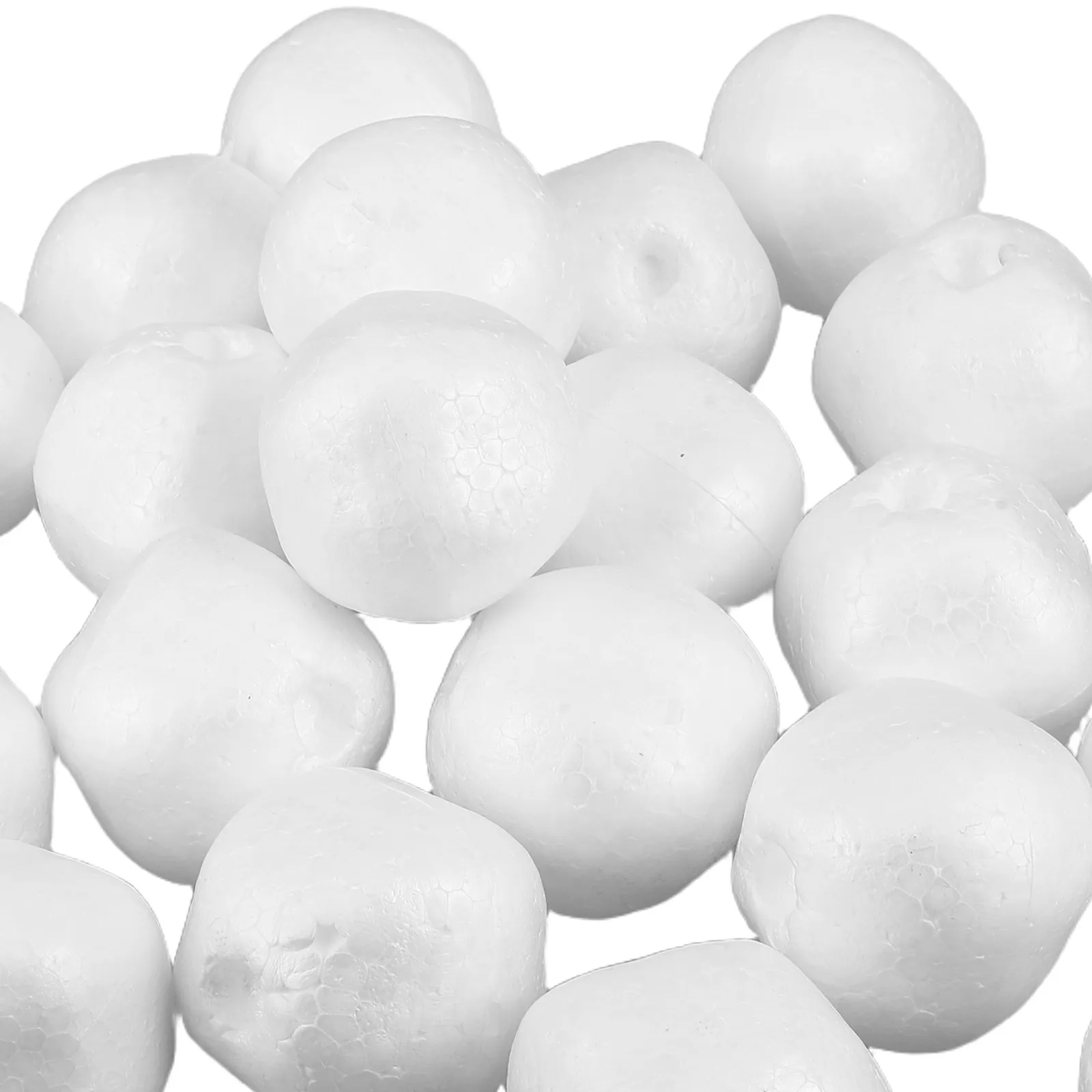 20Pcs White Polystyrene Foam Artificial Pomegranate Craft Balls Blank DIY Decoration for Wedding Party Hanging Ornament Table