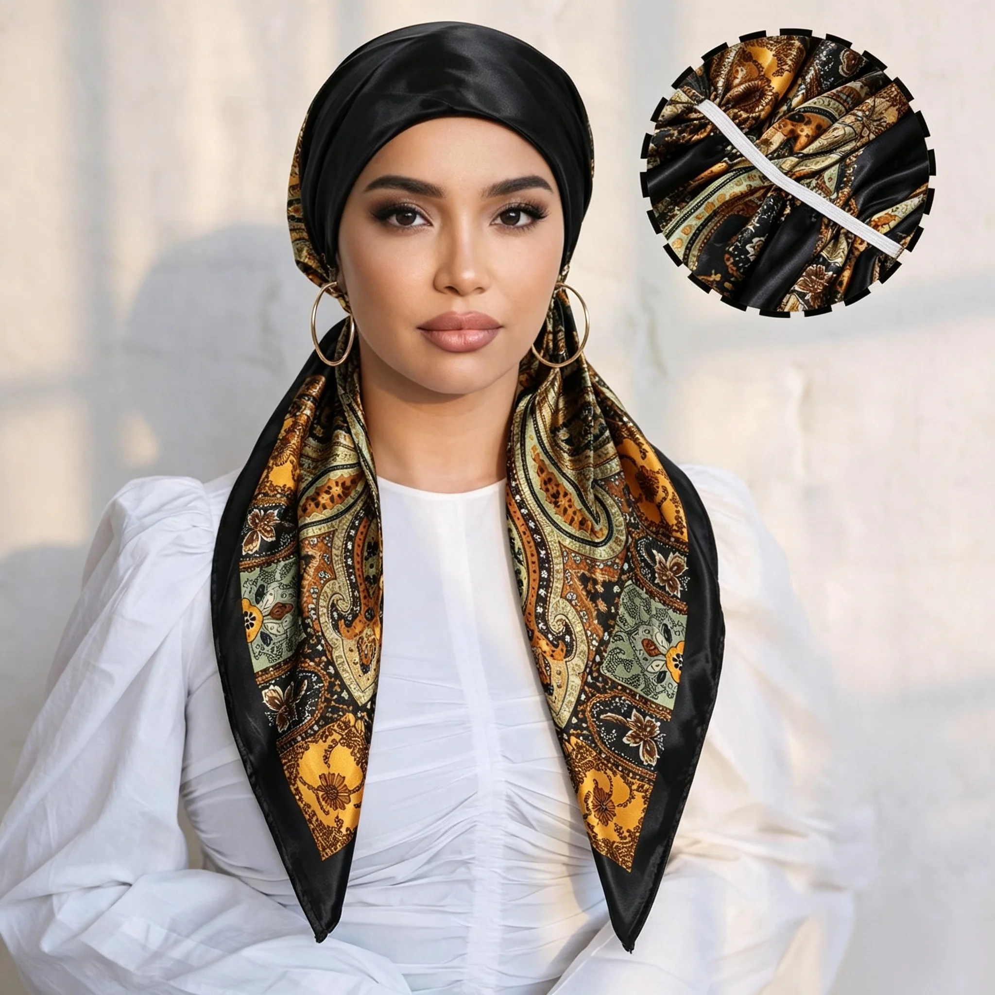 2026 Soft Satin Headscarf for Women Fashion Muslim Turban Chemotherapy Cap Hair Loss Cover Stylish Bandana Wrap