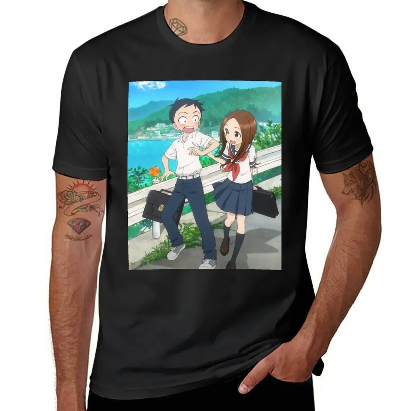 Camiseta de entrenamiento para hombre, ropa kawaii de talla grande, Karakai, Jouzu, no Takagi, novedad