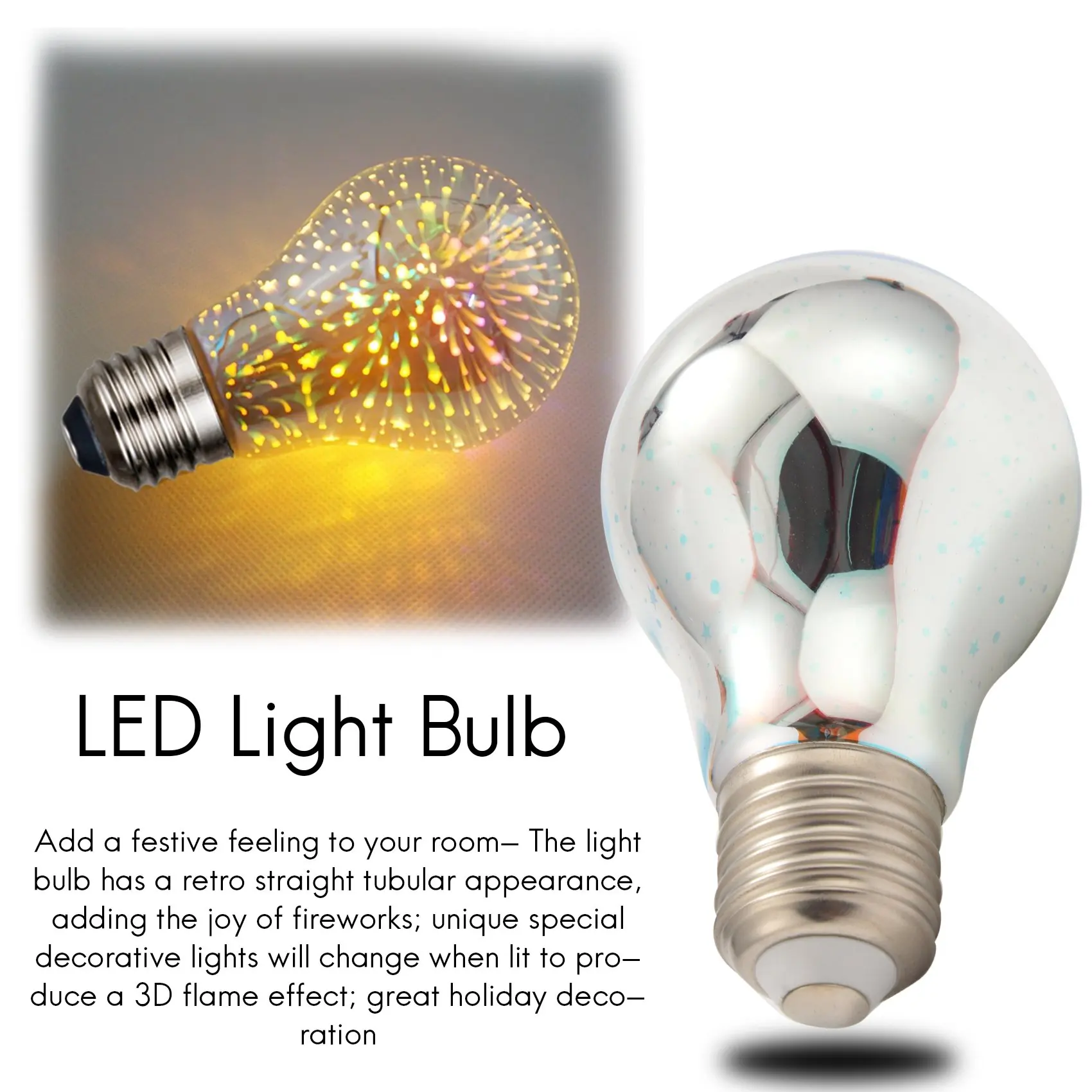 A01F-LED Infinity 3D Effect LED Bulb LED Light Bulb Decoration Lamp 85-265V E27 Holiday Lights