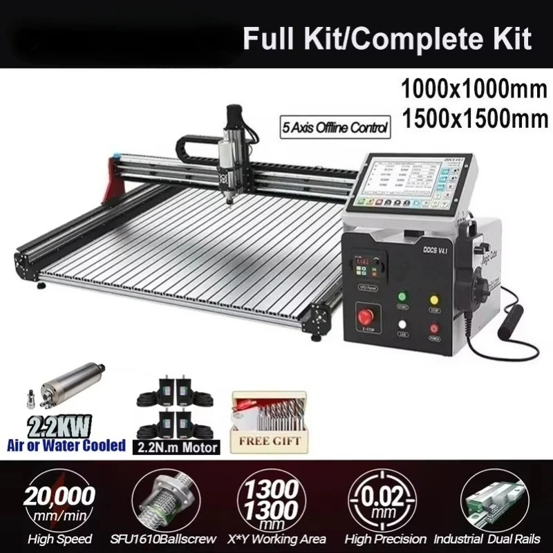 10%OFF BulkMan3D High-Speed 4-Axis OXMAN CNC Full Kit 5-Axis DDCSV4.1 Offline System + Rotating Tailstock for Wood Plastic DIY
