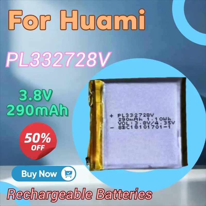 

New PL332728V 290mAh Replacement Battery for Huami AMAZFIT Trex T-rex Verge Lite Global Version Gtr A1808 Smart Watch Batteries