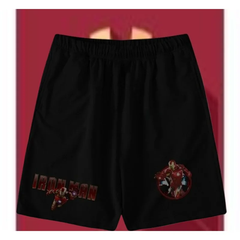 

4-скоростные сухие шорты Marvel Iron Man Avengers, мужские повседневные прямые шорты с разрезом из чистого хлопка
