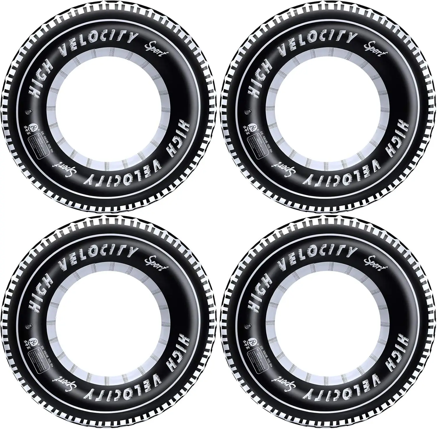 Inflatable Tire Tubes Pool Floats for Adults Kids Tire Swimming Rings River Raft Truck Race Car Themed Birthday Party Supplies D