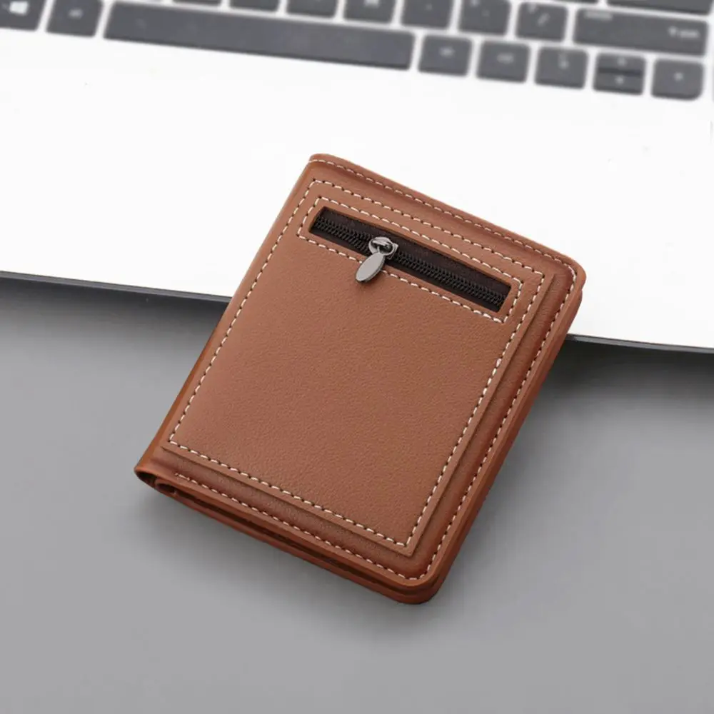 Portefeuille de voyage en cuir pour homme, porte-monnaie, porte-cartes de crédit, pliable, mince