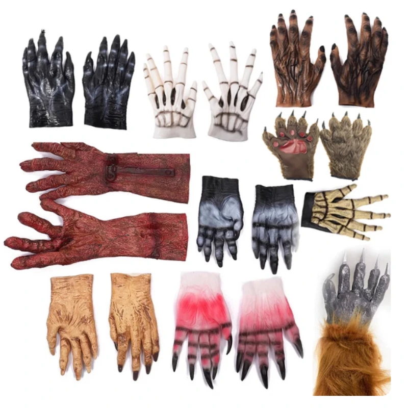 Halloween Haunted House NPC Horror Makeup Party Zombie Zombie Demon Monster Werewolf Vampire Gloves