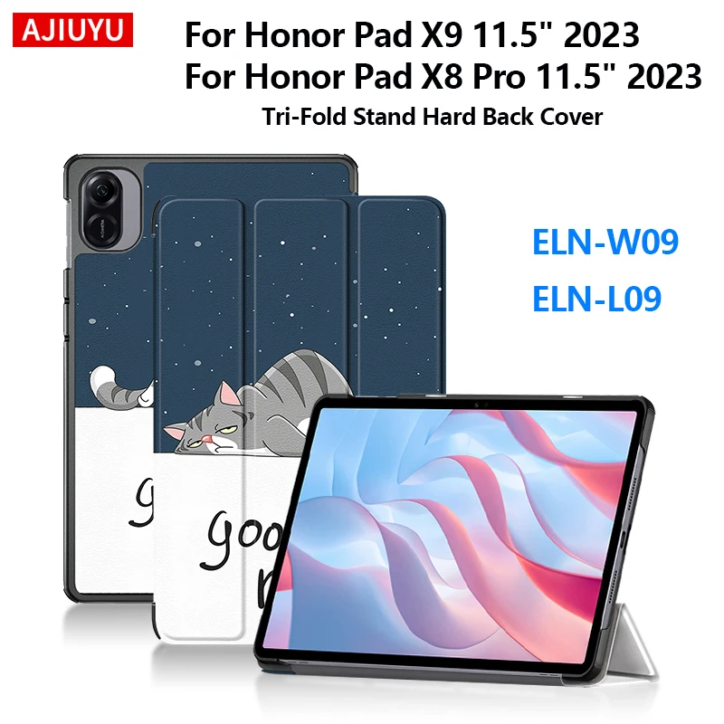 Case For HONOR Pad X9 11.5 Inch Tri-fold Flip Stand Cover PU Leather Shell For Honor Pad X8 Pro 11.5