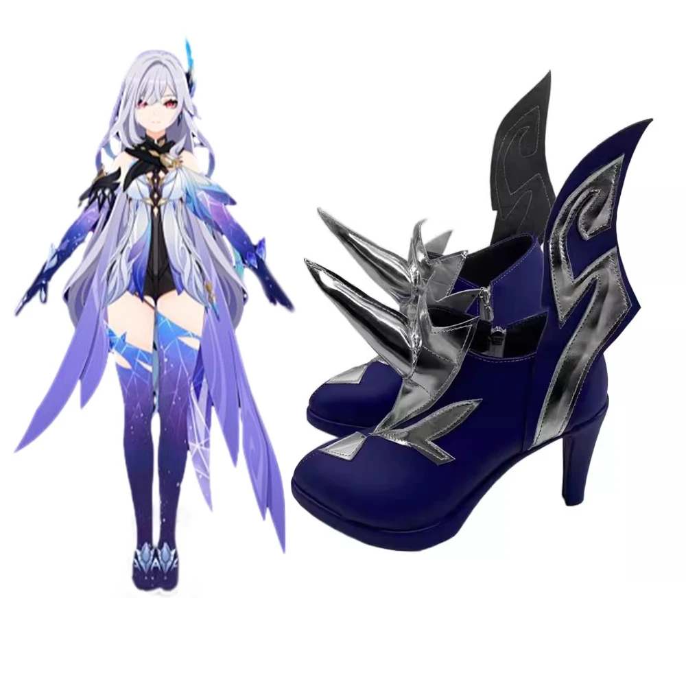 Game Genshin Impact Skirk Cosplay Shoes High Heels Tartaglia's Master Role Play Halloween Party Women Men Outfit Accessories