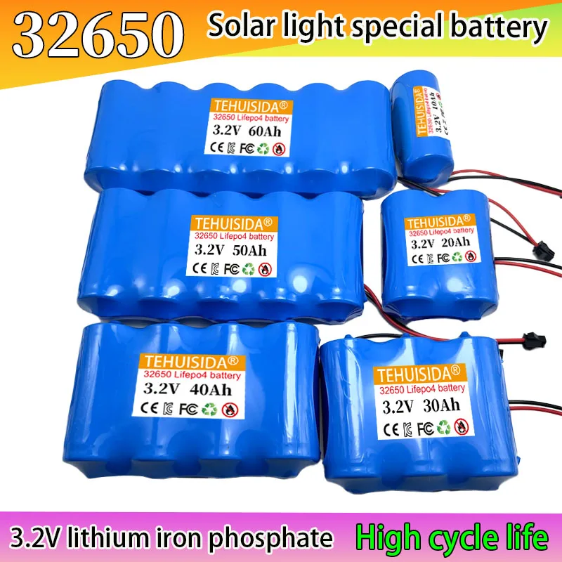 

32650 3.2V LiFePO4 Battery Lithium Iron Phosphate Battery Solar Street Light Floodlight Solar Lamp Battery with Protection Panel