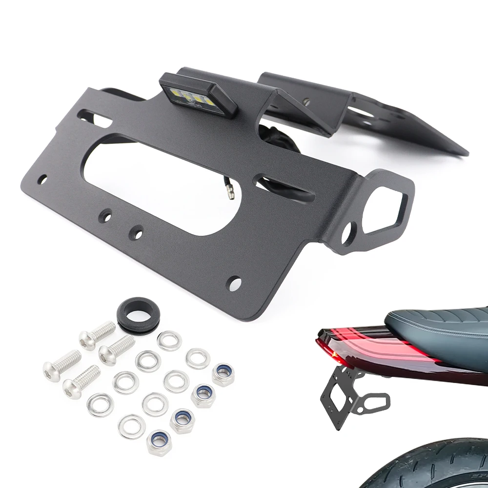 

Motorcycle Fit For Kawasaki Z900RS 2018-2025 Z900 RS Rear License Plate Holder Bracket with Light Tail Tidy Fender Eliminator