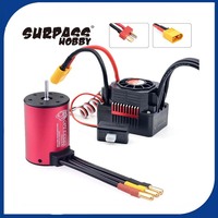 Surpass Hobby Waterproof Brushless Motor 3650 1650KV 2300KV 3100KV 4500KV 5200KV 6900KV 60A/80A/120A ESC Combo for 1/10 RC Car