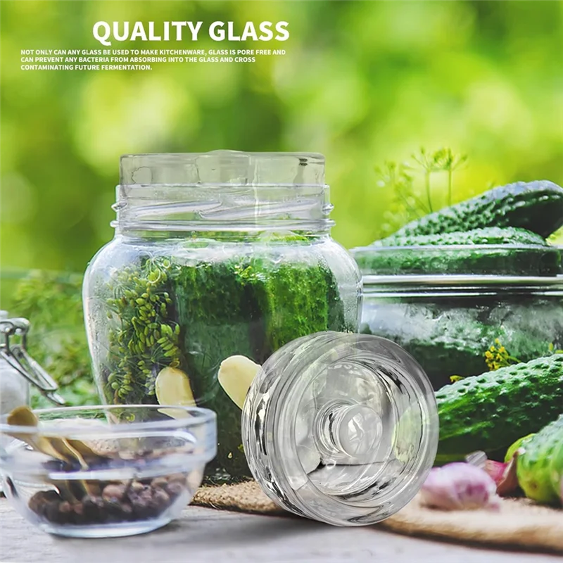 WORTHOWN-2PCS Bobot Fermentasi dengan Pegangan Pegangan untuk Toples Mulut Lebar dan Fermentasi Pengalengan Fermentasi Pengalengan