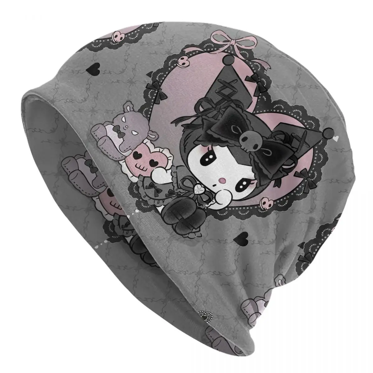 

Милые шапки Kuromi Baku с героями мультфильмов Skullies, осенне-зимняя мужская и женская лыжная шапка, теплые шапки двойного назначения