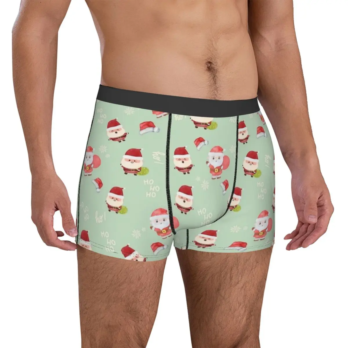 Merry Christmas Underwear Cute Santa Claus Men Shorts Briefs Cute Boxer Shorts Trenky Printing Plus Size Underpants