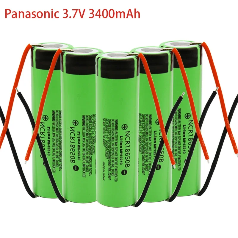 Panasonic 18650b, 3.7 V, 3400 MAH rechargeable lithium battery, suitable for LED flashlight, toy remote control and other electr