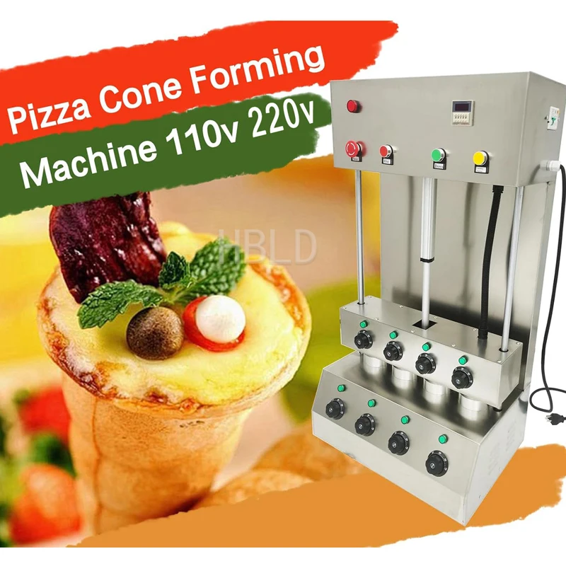 Pizza Oven Full Set Cone Shaped with Four Head Glass Display Cabinet Commercial Restaurant Quality Pizza Making Equipment