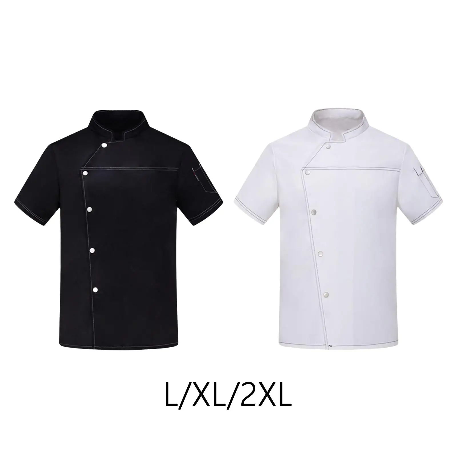 

Унисекс куртка шеф-повара с короткими рукавами одежда шеф-повара униформа рубашка для кейтеринга пальто шеф-повара