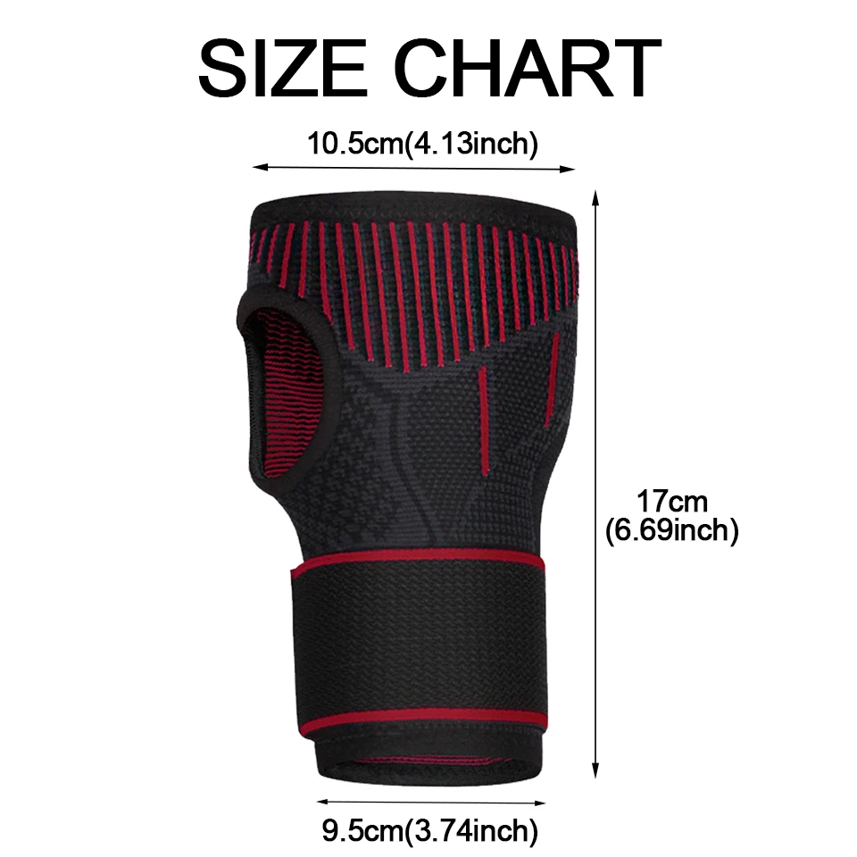 LOOGDEEL 1Pcs Adjustable Wrist Cover Bandage Knitted Wristband Sports Pressure Basketball Fitness Weightlifting Wrist Guard Men