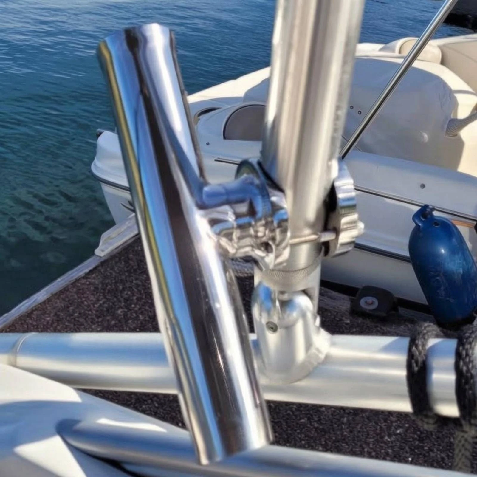 Stainless Steel Rod Holder Clamp Mirror Finish Boat Rail Rod Holder Marine Accessory Tightening Screws T-Shaped