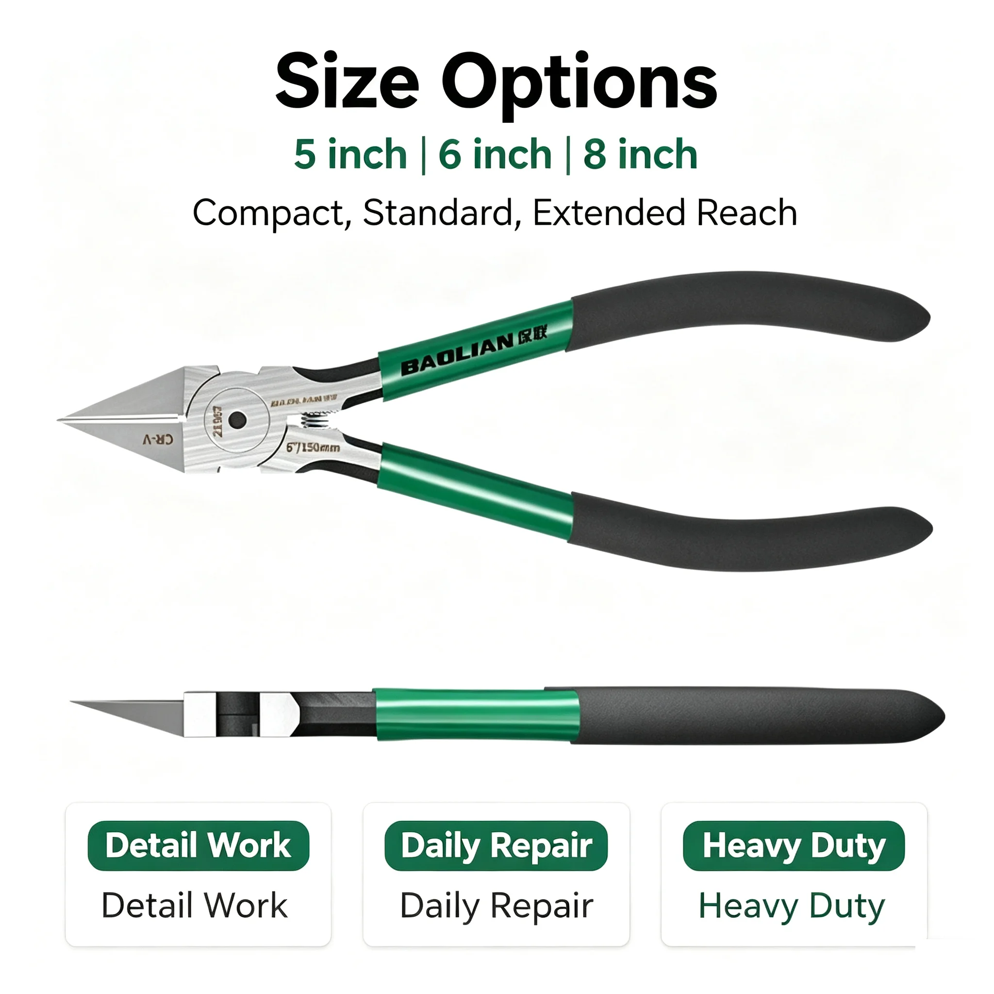 Baolian Industrial Grade Special Sharp Side Mouth Pliers,High Hardness Electrician Small Diagonal Pliers,Electrician Manual Tool view 3