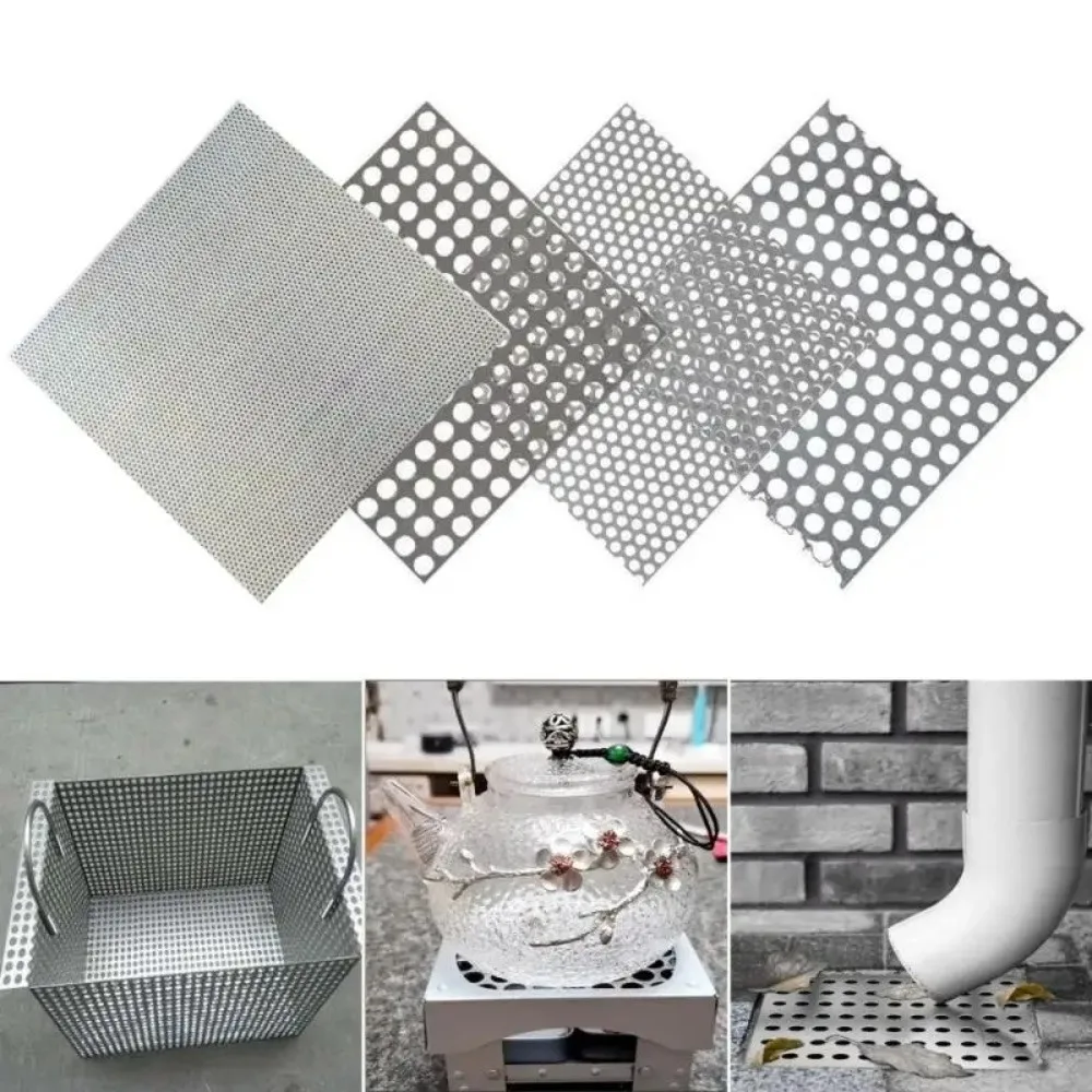 Stainless Steel Perforated Mesh Filter Screen Square/round Convenient Floor Drain Net Cover Thicken
