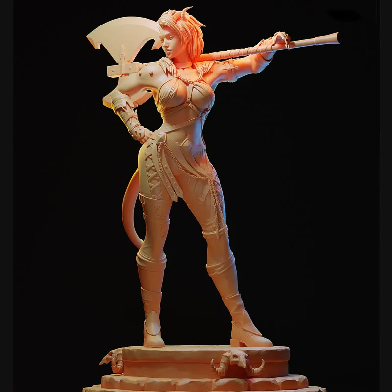

2 Styles Game Character 6824 Karlach 3D Print Model Unassembled Unpainted NSFW GK Figure White Resin Model Kit