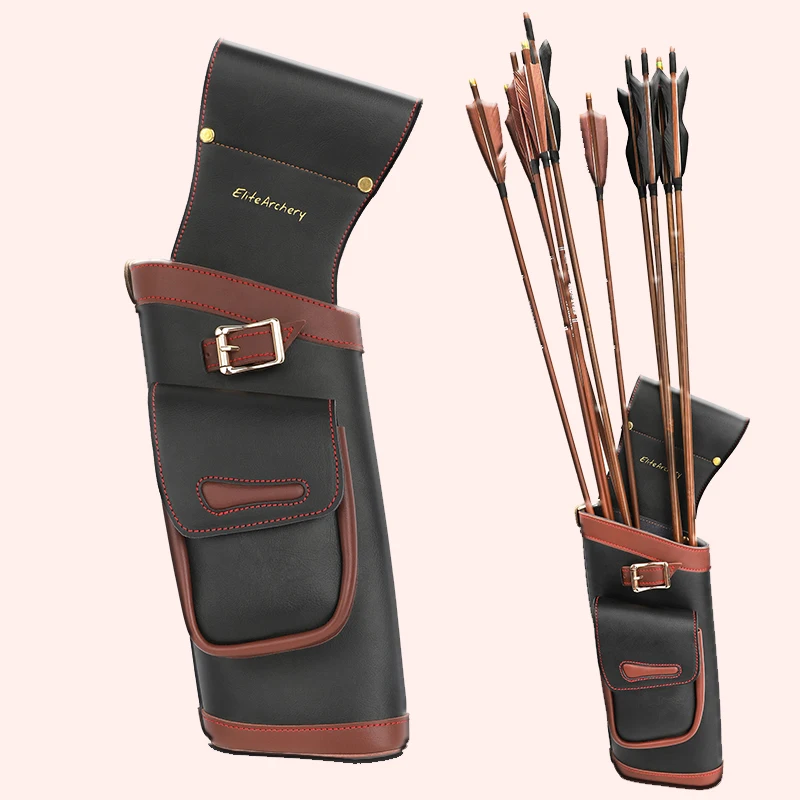 

Archery Leather Quiver Arrow Side Bag Hunting Field Arrow Quiver Hip Pocket Compound Recurve Bow Outdoor Target Practice